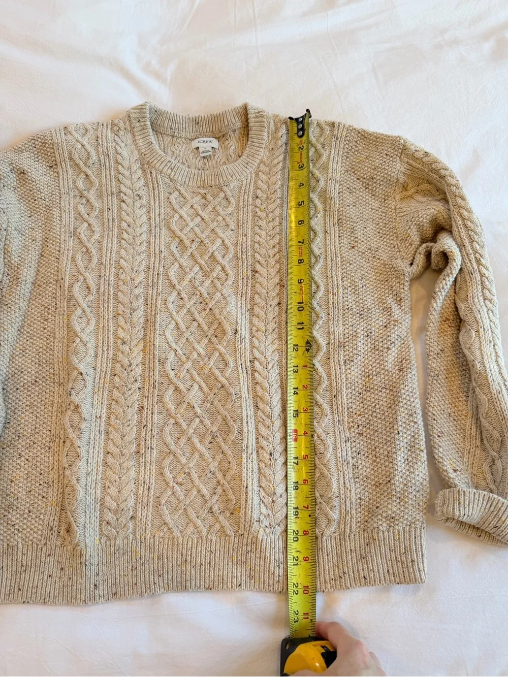 J. Crew Women’s Cable Knit Crewneck Sweater in Oatmeal